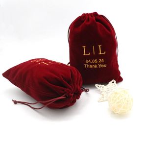 Pochette à bijoux en velours sur mesure avec cordon de serrage et logo brodé, idéale pour les cadeaux et l'emballage de téléphones - Product Image 4