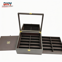 Organisateur de lunettes de soleil en cuir personnalisé Organisateur de lunettes multiples pour femmes hommes 20 emplacements 2 couches