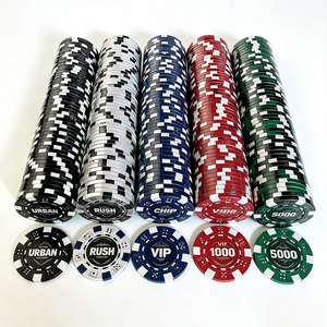 Jetons de poker personnalisés en ABS avec logo, jetons de casino en argile composite multicolores, jetons de jeu de hasard avec valeur nominale optionnelle - Product Image 3