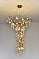 Grand lustre suspendu en laiton à branches d'arbre, design moderne, éclairage d'intérieur, luminaire décoratif de plafond, idéal pour un grand hôtel, MD87001, mpx MEEROSEE