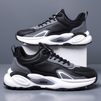 Nouvelles chaussures de course tendance pour hommes, chaussures de sport en cuir décontractées, résistantes à l'usure et absorbant les chocs, chaussures de marche
