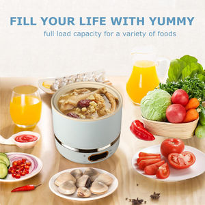 Pot chaud électrique portable double couche 4L Congee & Soup Soup & Stock Pots Couvercle en verre trempé Application domestique - Product Image 3