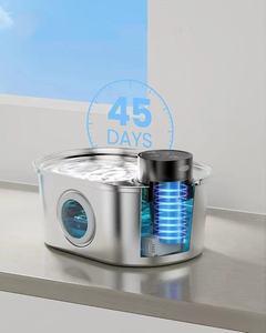 Intelligente fontana di acqua per gatti a induzione senza fili senza fili in acciaio inox automatico distributore di acqua per animali domestici per gatti - Product Image 3