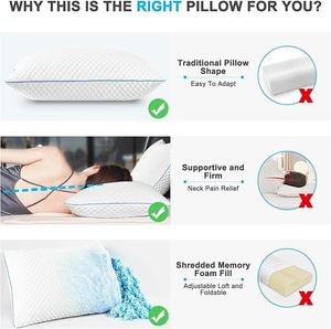 Oreiller rafraîchissant en mousse à mémoire <span class=keywords><strong>de</strong></span> forme déchiquetée, hauteur réglable pour dormeurs sur le côté, le dos ou le ventre, oreiller respirant en gel, OEM - Product Image 3