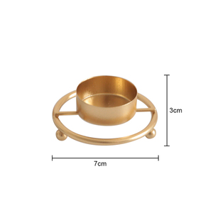 装饰配件金色烛台铁板烛台迷你小烛台金属茶灯烛台架 - Product Image 6