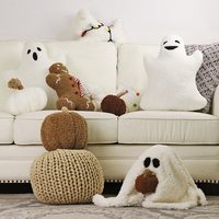 Oreiller en peluche fantôme drôle jouet Kawaii démon poupée diable fantôme noël Halloween cadeau décor coussin oreiller