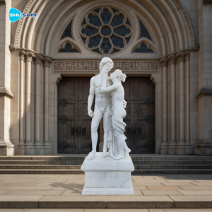 Escultura de Adán y Eva Hecha a Mano en Mármol Blanco, Estatua de Piedra Natural de Alta Calidad para Interiores y Exteriores, para Villas y Parques - Product Image 2