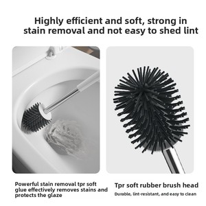 Meilleures ventes transfrontalières : Ensemble de <span class=keywords><strong>brosse</strong></span> de toilette murale en plastique à long manche et poils doux - Product Image 4