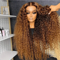 Perruques en cheveux humains Ombré marron, Cheveux vietnamiens bruts, Lace Front HD 13x6, Perruque bouclée birmane pour femmes noires, Perruque brésilienne en dentelle colorée