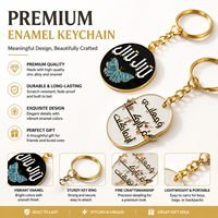 Gantungan Kunci Logam Bentuk Kustom Logo Personal Enamel Lunak Premium Gantungan Kunci Kupu-kupu Emas untuk Hadiah Promosi