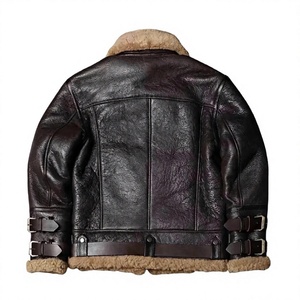 Veste en cuir véritable vintage B3 pour homme, doublée de fourrure synthétique, avec logo personnalisé - Product Image 6