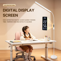 Lampe de sol LED intelligente à écran numérique de 57 cm de large, 3 couleurs réglables, lumière de lecture pour protéger les yeux, pour la maison et le bureau