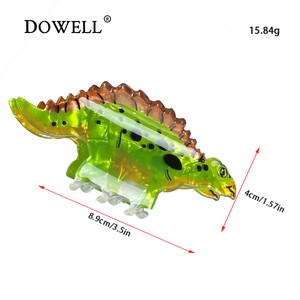 DOWELL Vente en gros Offre Spéciale Mignon Personnalité Brun <span class=keywords><strong>Dinosaure</strong></span> Acrylique Plat Cheveux Griffe - Product Image 2