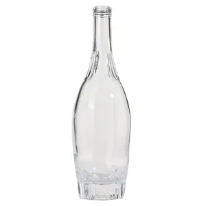 Factory Wholesale Custom 750ml Glass Bottle New Design For Vodka Gin Whiskey Tequila Liquor Spirit