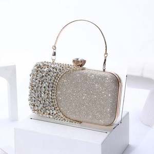 Herzförmige Clutch Strass Abendtaschen für Damen Frauen Abschlussball Gold Kristall Handtasche - Product Image 4