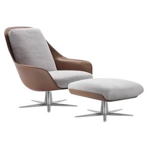 Fauteuil de salon moderne et simple en fibre de verre, personnalisé, en cuir Barenia, en acier inoxydable, fauteuil de lecture, canapé - Product Image 6