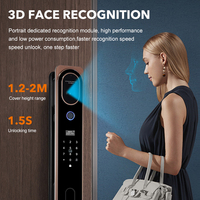 Videoportero Inteligente en Tiempo Real TUYA WIFI con Reconocimiento Facial, Cerradura Inteligente para Puerta con Cámara, Cerradura Digital sin Llave