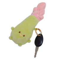 Porte-clés en peluche aubergine mignon - Outil d'écriture en peluche douce avec clip pour l'école et la décoration de sac