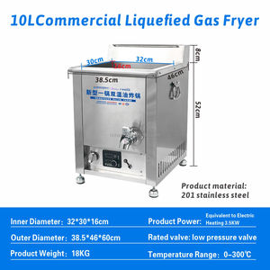Friteuse à gaz Hansu 10L professionnelle de table en acier inoxydable pour restaurant - Product Image 3