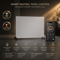 Chauffage infrarouge WiFi intelligent pour la maison, 600W, télécommande, panneau radiant écoénergétique, 3 modes d'installation pour appartement moderne et bureau