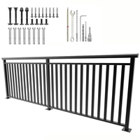 Balustrade en tube d'aluminium ZJ couleur personnalisée avec double rail supérieur pour projets de balcons et de terrasses de villas