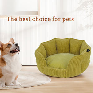 سرير كلاب بيضاوي من قماش الكوردروي الناعم والدافئ، يدعم تخصيص الألوان - Product Image 5