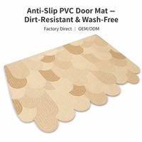 Tapis d'entrée moderne à motif festonné, tapis de salle de bain à bord ondulé irrégulier, tapis de sol minimaliste beige neutre pour la décoration intérieure