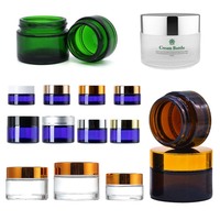 Pot en verre ambré de luxe 1oz 2oz 4oz 16oz 8 oz cosmétique 5g 10g 20g 30g 50g 100g 200g Pot en verre ambré avec couvercles
