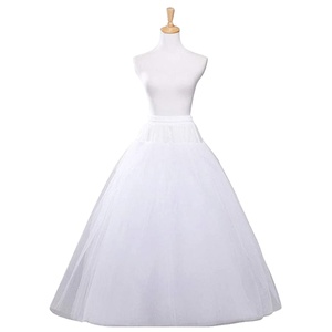 Bán buôn 4-Layer Bridal Wedding Dress petticoat 75D cứng Net vải đàn hồi eo underskirt với không có Hoop 4 lớp sợi - Product Image 1