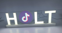 Support d'affichage LED personnalisé pour comptoir/table avec lettres en acrylique, alimentation secteur/CC, garantie 1 an