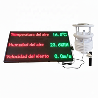 Station météo compacte HONDETECH 9-en-1 ASA, capteur de vent ultrasonique, pluviomètre piézoélectrique, RS485 LoRaWAN 4G avec écran LED