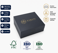Scatola Regalo Ecologica Personalizzata con Chiusura Magnetica, Fodera in Spugna, Nero Opaco con Stampa in Lamina d'Oro, Goffratura di Lusso per Cosmetici