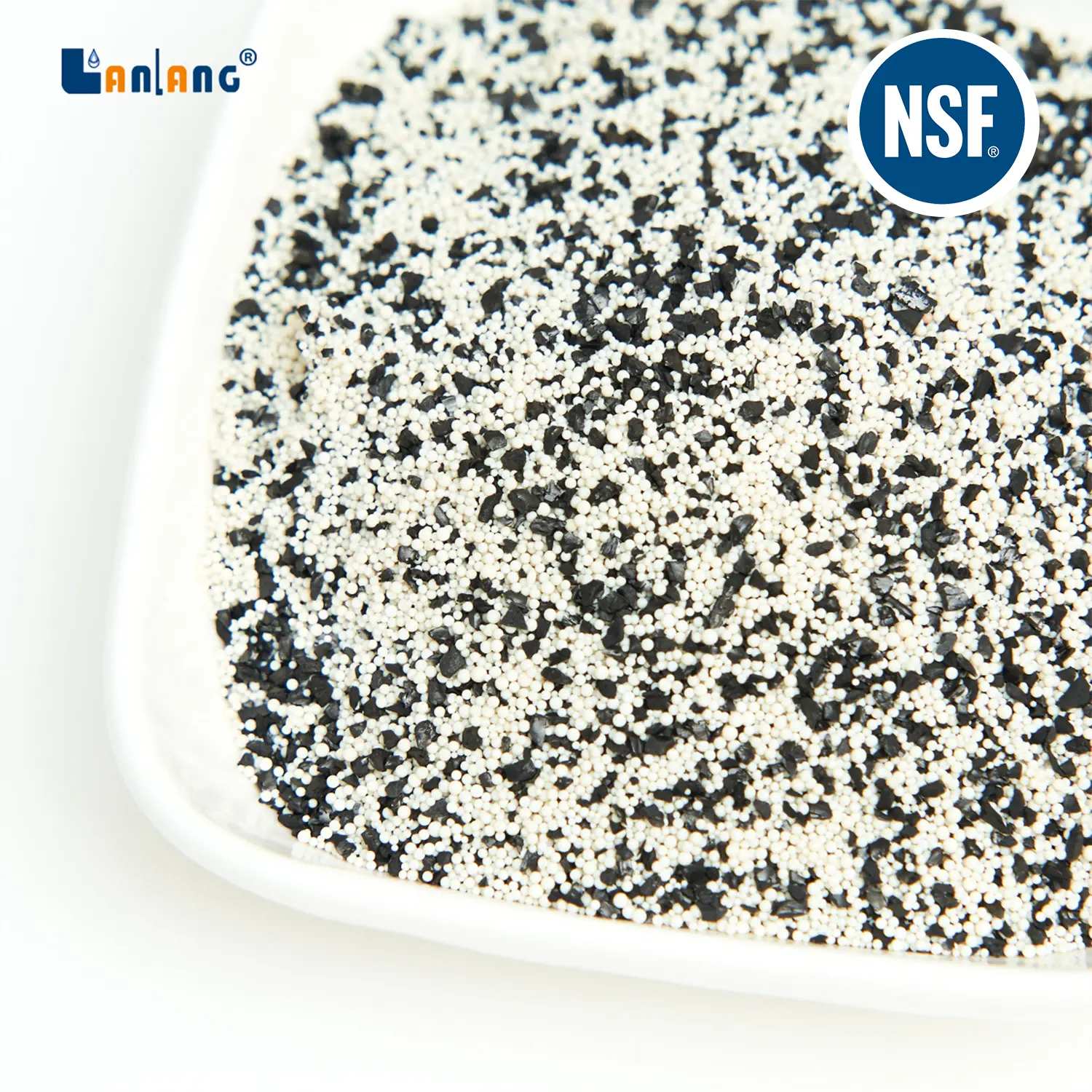 Filtro de resina catiónica a base de ácido débil NSF, mezcla de carbón activado, elimina plomo, cloro, PFAS, ablandamiento, resina de intercambio iónico
