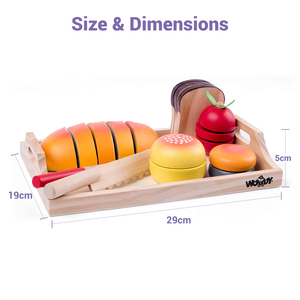 ANNA&BECK Ensemble de jouets en bois pour enfants, simulation de desserts et de pain à découper, jeu de cuisine, nourriture de <span class=keywords><strong>petit</strong></span>-déjeuner pour 2-7 <span class=keywords><strong>ans</strong></span> - Product Image 5