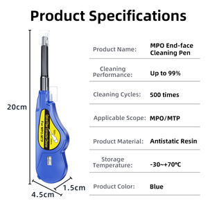 เครื่องทำความสะอาดใยแก้วนำแสงแบบคลิกเดียว A-600 MPO/MPT 500+ ทำความสะอาด FTTH/ศูนย์ข้อมูล ใช้งานได้ 1 ปี รองรับ 5G - Product Image 5