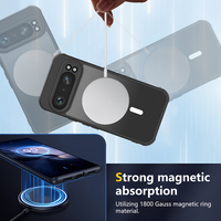Étui de téléphone Wintop de luxe magnétique en TPU+PC, étanche et antichoc, pour Google Pixel 9 et Pixel 9 Pro, coque arrière mate givrée