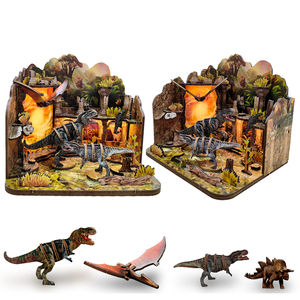 Rompecabezas 3D de Madera, Dinosaurio Apocalíptico, Kit de Casa en Miniatura, Juguete DIY para Niños, con Luces Móviles, 101~500 Piezas - Product Image 1