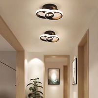 Plafonnier LED moderne noir pour couloir intérieur, luminaire de plafond carré moderne pour chambre à coucher, salon