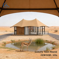 Tente de luxe semi-permanente avec salle de bain pour glamping haut de gamme en montagne (pour les intempéries)