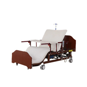 Cama de enfermería de madera Lohas, madera roja, ajustable manualmente en altura, para cuidado en el hogar de ancianos y uso hospitalario. - Product Image 4