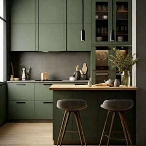 Gabinetes de Cocina Completos BALOM Personalizados, Modernos, de Lujo, Verde Oliva Intenso, Minimalistas, Retro, al Mejor Precio - Product Image 2