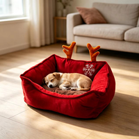 Lit pour chien de Noël, accessoires pour animaux de compagnie de Noël, lit rembourré pour chien
