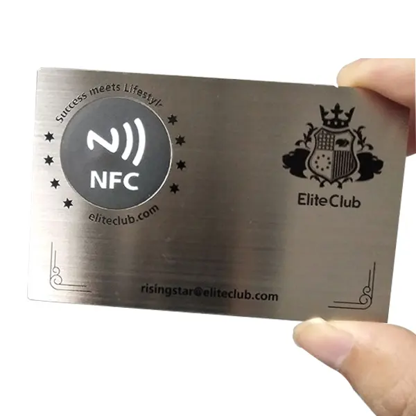 Aangepaste Titanium Visitekaartjes Smart Nfc Metalen Visitekaartjes Met Qr-Code