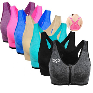 Plus Size S-3XL Women's Running <b>Vest</b> Yoga Sports Bra Front Zip High for Gym Workout Solid Pattern Heat-Transfer Printed - Product Image 1