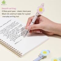 Stylo Gel Rétractable Macaron Couleurs Pastel avec Visage Souriant Mignon, Pointe ST 0,5 mm, Fournitures Scolaires et de Bureau, Vente en Gros, OEM Disponible