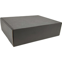 Emballage cadeau en carton ondulé noir personnalisé, boîtes en carton personnalisées en lot, matériaux recyclés, laminage mat, gaufrage