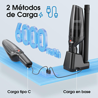 Aspirateur à main sans fil pour voiture Aspirateur sec et humide léger rechargeable pour voiture, maison et poils d'animaux