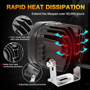Feux de brouillard auxiliaires pour moto à <span class=keywords><strong>4</strong></span> lentilles, projecteurs LED 40W, <span class=keywords><strong>phare</strong></span> supplémentaire, lampe de conduite électrique - Product Image 4