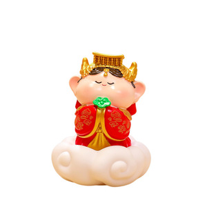 Figura de resina de la Hada de la Suerte y el Dios de la Riqueza, adorno de escritorio iluminado para la decoración de Feng Shui del Año Nuevo Chino - Product Image 5