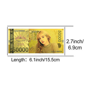Banconota in lamina d'<span class=keywords><strong>oro</strong></span> ispirata ai gruppi femminili K-Pop, 15,5x6,9 cm, fronte-retro, 50000 Won, regalo da collezione per fan, per amanti della musica e collezionisti - Product Image 3
